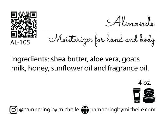 Almonds Lotion Label