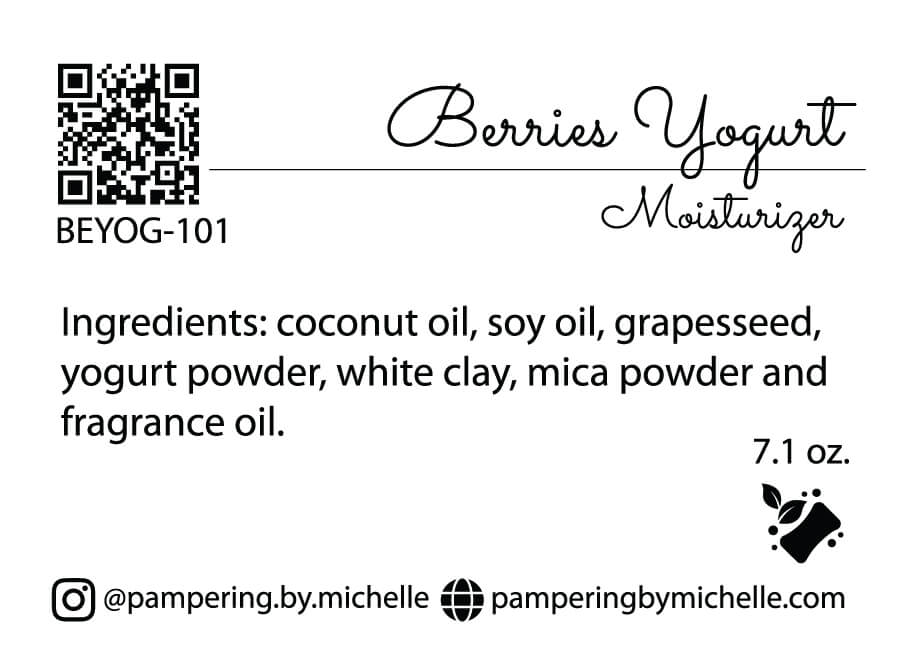 Berries Yogurt Soap Label