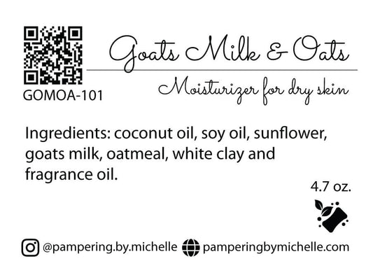 Goats Milk & Oats Soap Label