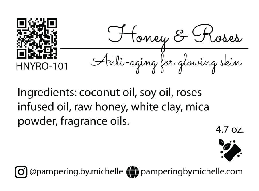 Honey & Roses Soap Label