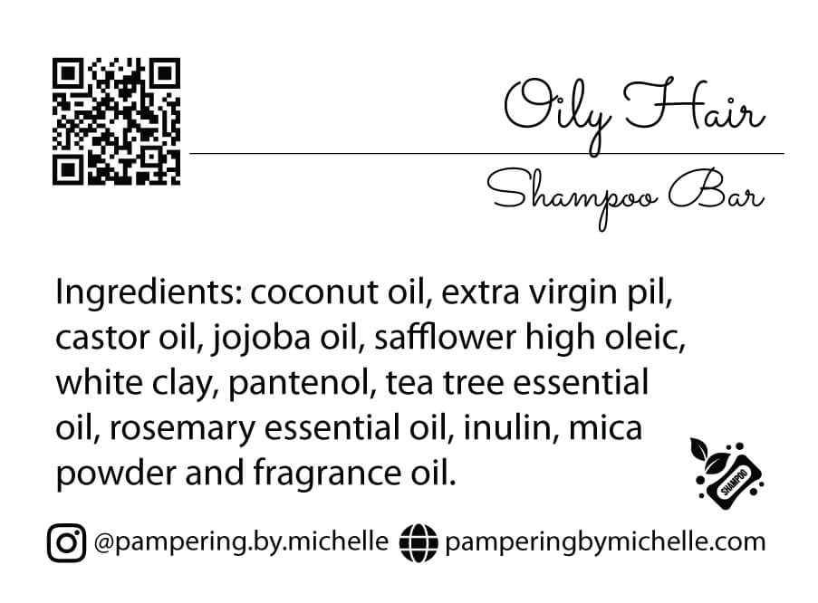 Oily Hair Shampoo Label