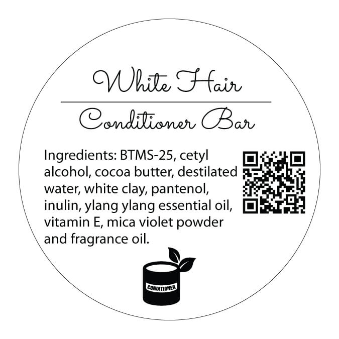 White Hair Conditioner Label