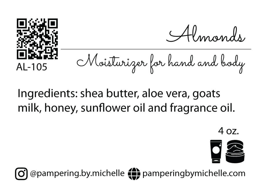 Almonds Lotion Label