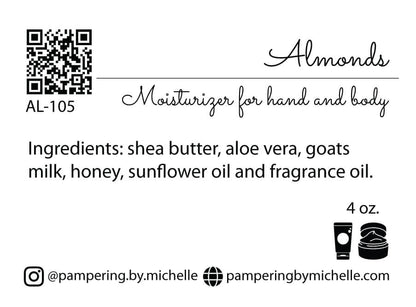 Almonds Lotion Label