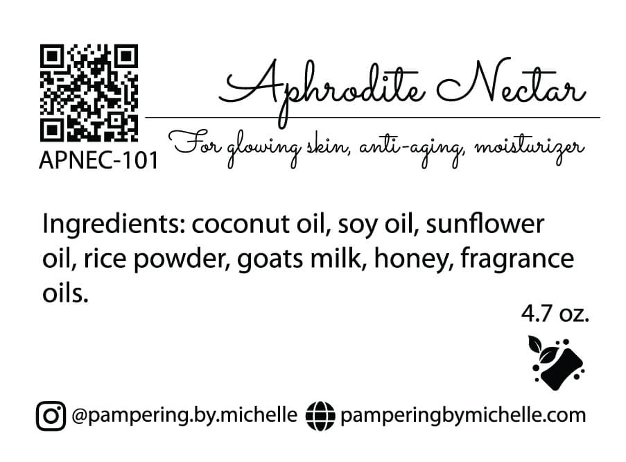 Aphrodite Nectar Soap Label