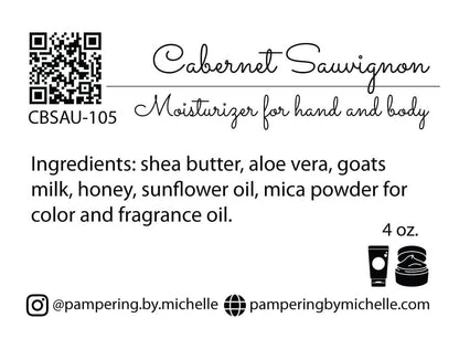 Cabernet Sauvignon Lotion Label