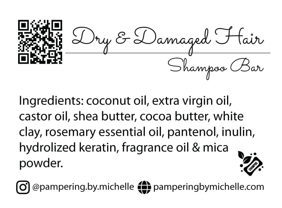 Dry & Damaged Hair Shampoo Label