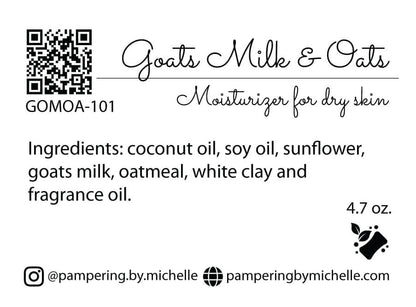 Goats Milk & Oats Soap Label