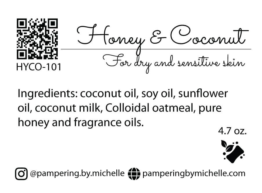 Honey & Coconut Soap Label
