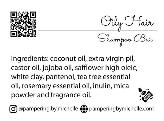 Oily Hair Shampoo Label