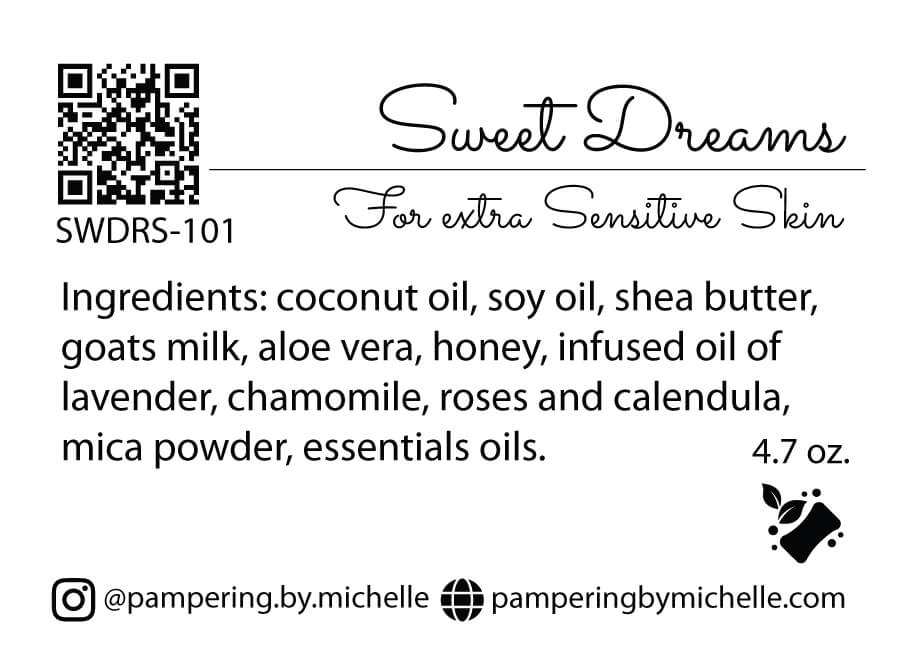 Sweet Dreams Soap Label