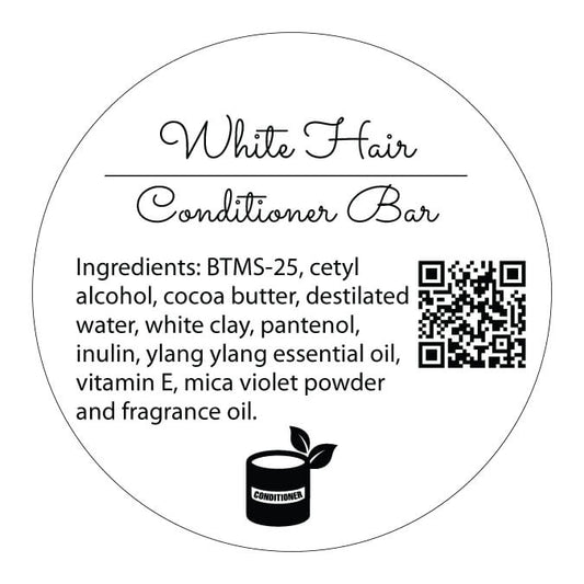 White Hair Conditioner Label